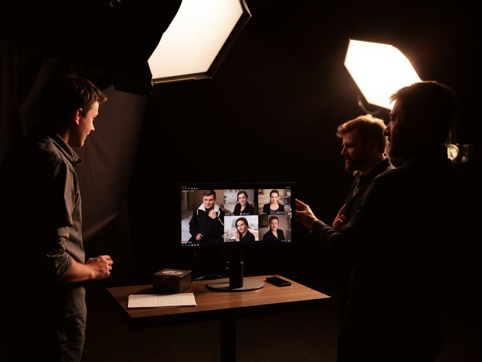 Passion T Photography team reviewing images in the studio